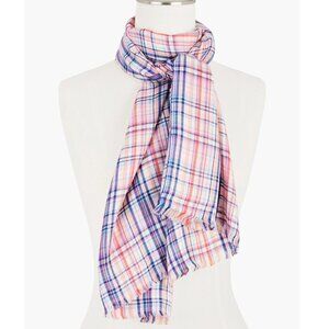 Talbots Multi Plaid Scarf Blue Pink